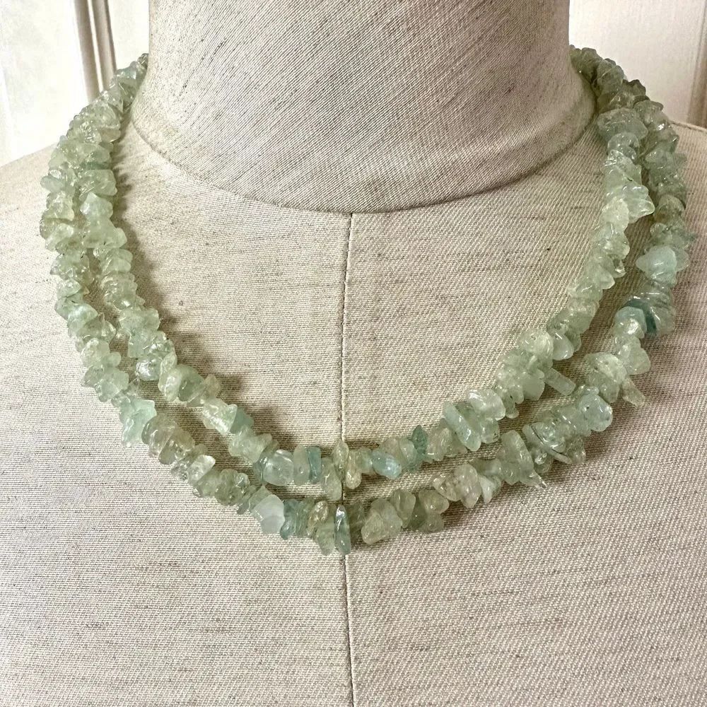 Aquamarine turquoise double strand Necklace